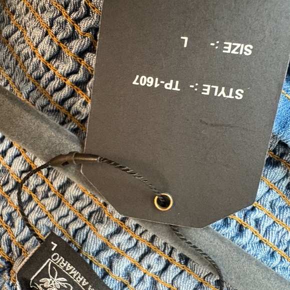 Denim Strapless Bandana Crop Top - Blue - Picture 6 of 9